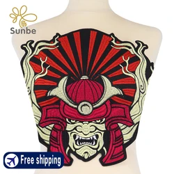 Red Armored Warrior Embroidery Patch Iron On Patch Jacket Hoodie Accessories DIY Repair Patches Personalized Fabric Appliqu
