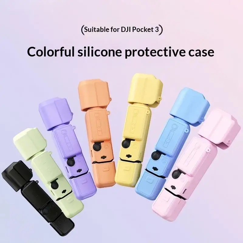 Silicone Case for OSMO Pocket 3 Anti-Slip Anti-Scratch Full Coverage Lens Screen Protector Cap for Vlog Shooting Accessories