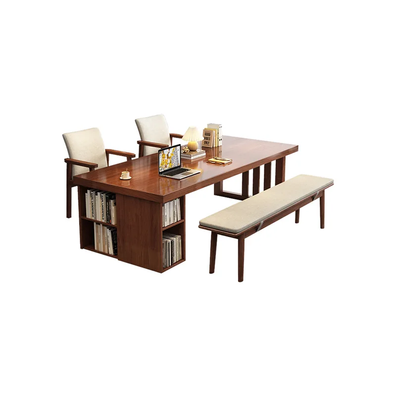 All solid wood long desk household simple modern integrated workbench reading table living room large board