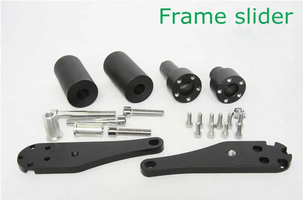 For 2006 2007 Kawasaki Ninja ZX 10R ZX-10R zx10r 06 07 Motorcycle bike No Cut Frame Slider Crash Protector Black / Carbon