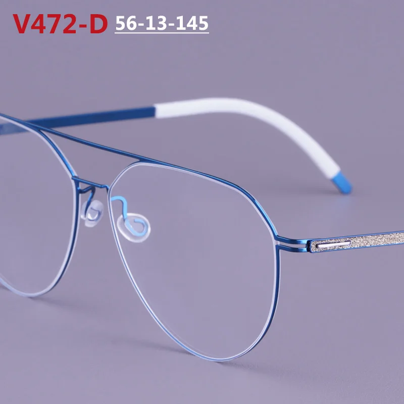 

Ультралегкие двойные оправы для очков класса люкс, мужские титановые безвинтовые очки-авиаторы, женские дизайнерские качественные овальные очки