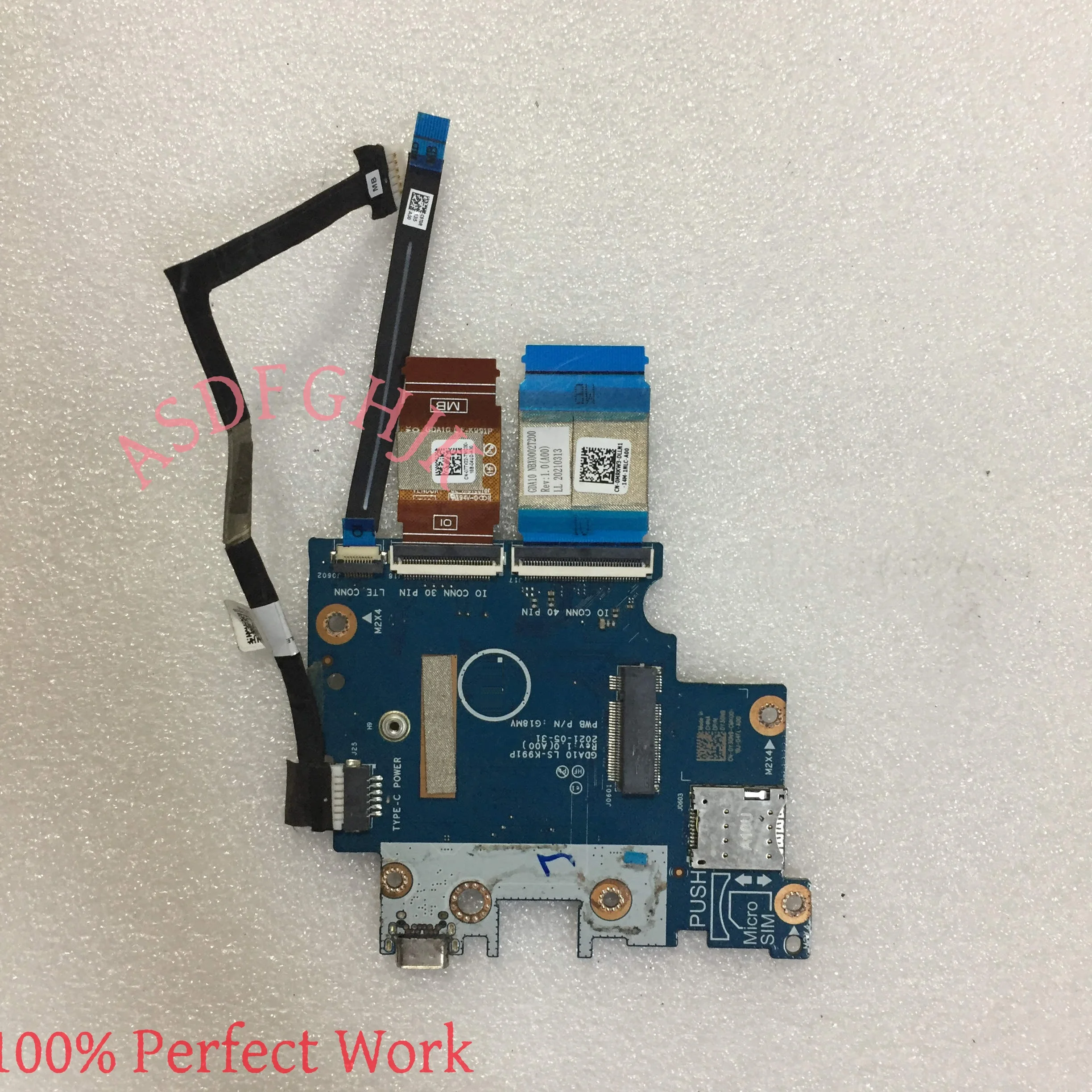 for Dell Chromebook 3100 USB Type-C port board Y3GN9 GDA10 LS-K991P  test Ok