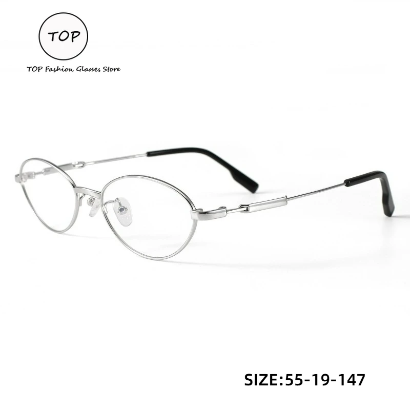 

Vintage Oval Metal Eyeglasses Frame for Men Women Lightweight Ultra-thin Optical Prescription Glasses Trendy Spectacle Frames