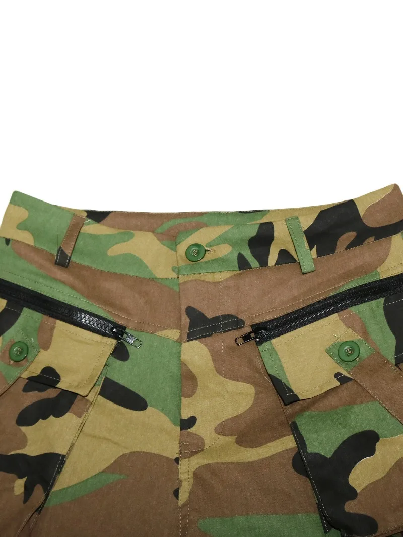 Pantalon Cargo droit imprimé Camouflage multi-poches pour femmes, mode bouton mouche taille haute, ample, décontracté, Streetwear, bas