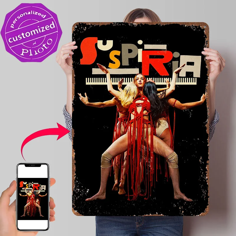 Suspiria Movie With Dancers Personalized 3D Textured Metal Poster Wall Art Tinplate Sign for Gaming Room Decoration Items Decor