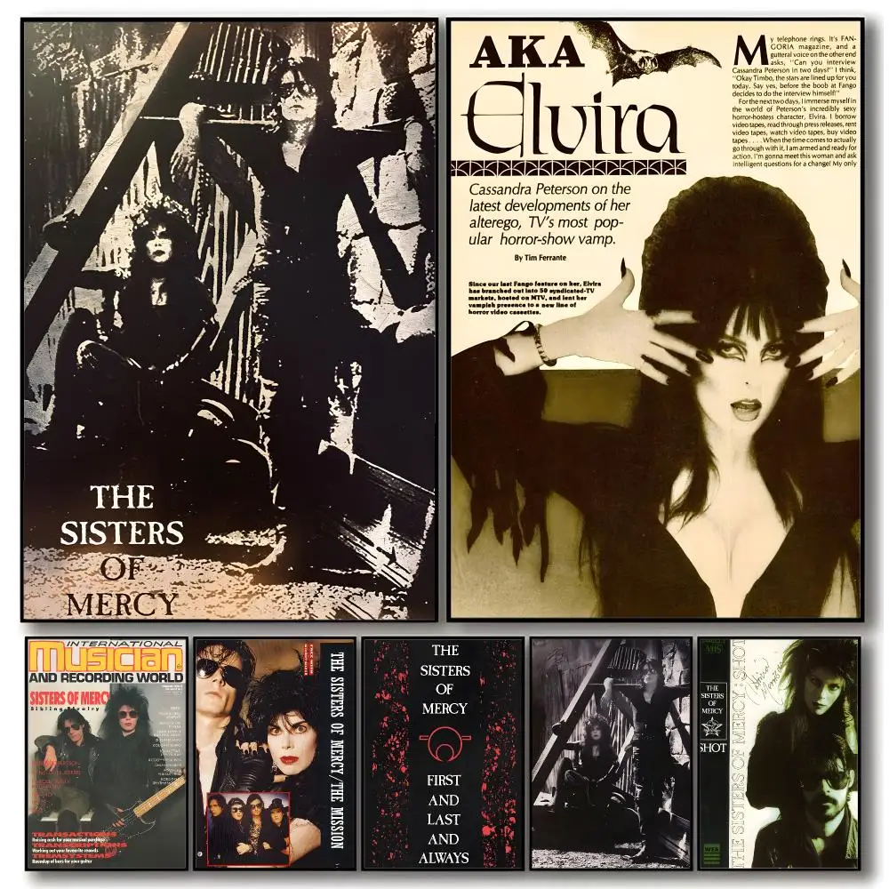 band gothicrock The Sisters Of Mercy Poster Trendy Aesthetic Wall Art Poster for Dorm Room Bedroom Decor
