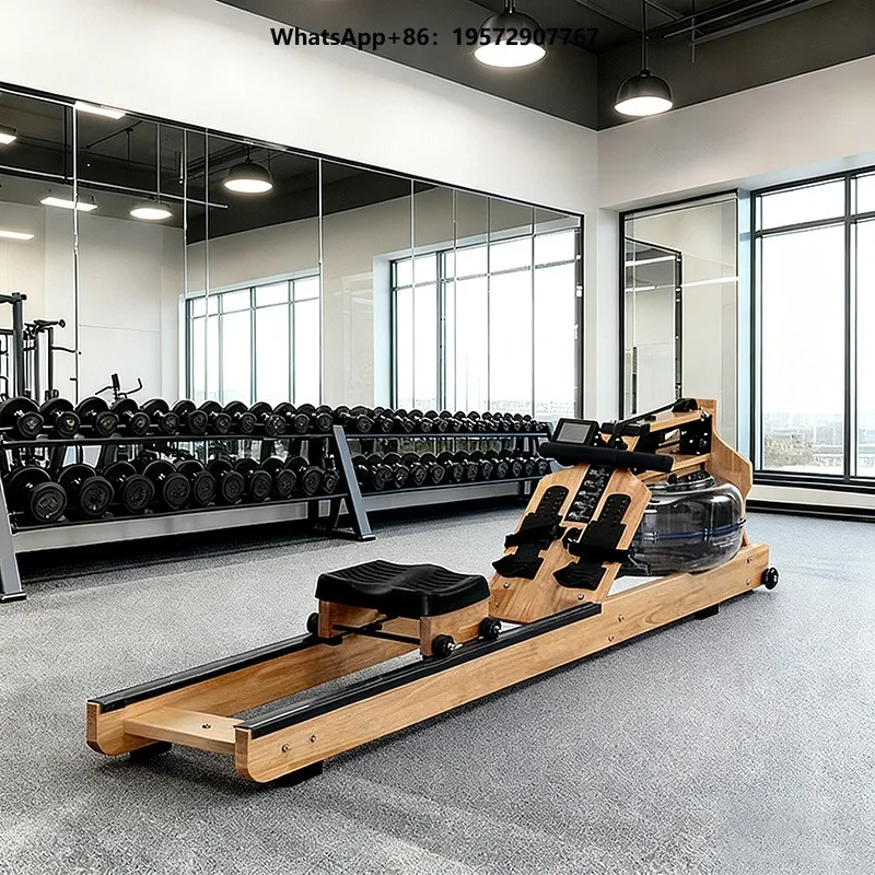 Smart Water Resistance Rowing Machine for Home Use Rubber Wood Construction 200KG Max User Weight-High-Tech Indoor Fitness
