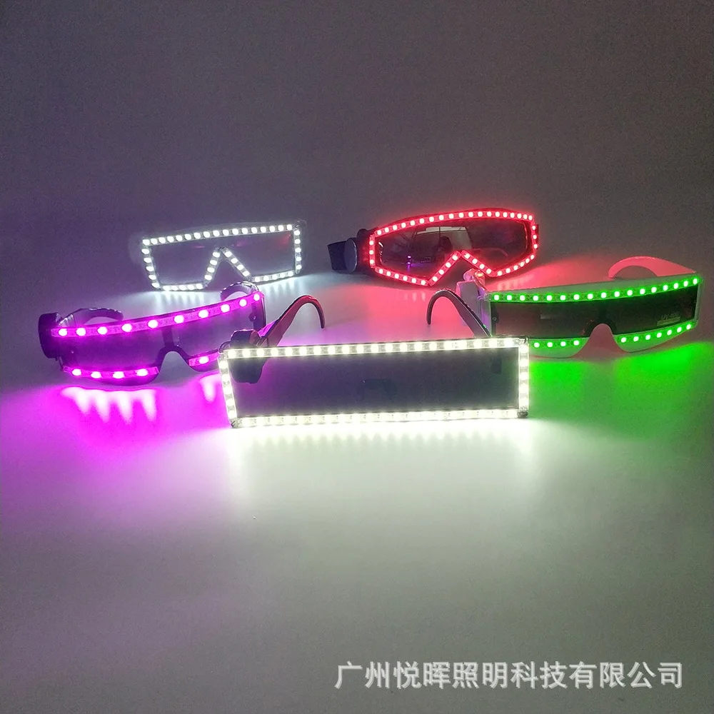 LED Elastic Band Glasses Flash Cool Wireless Sunglasses Illuminated Glasses Bar Jumping Disco Night Performance Props