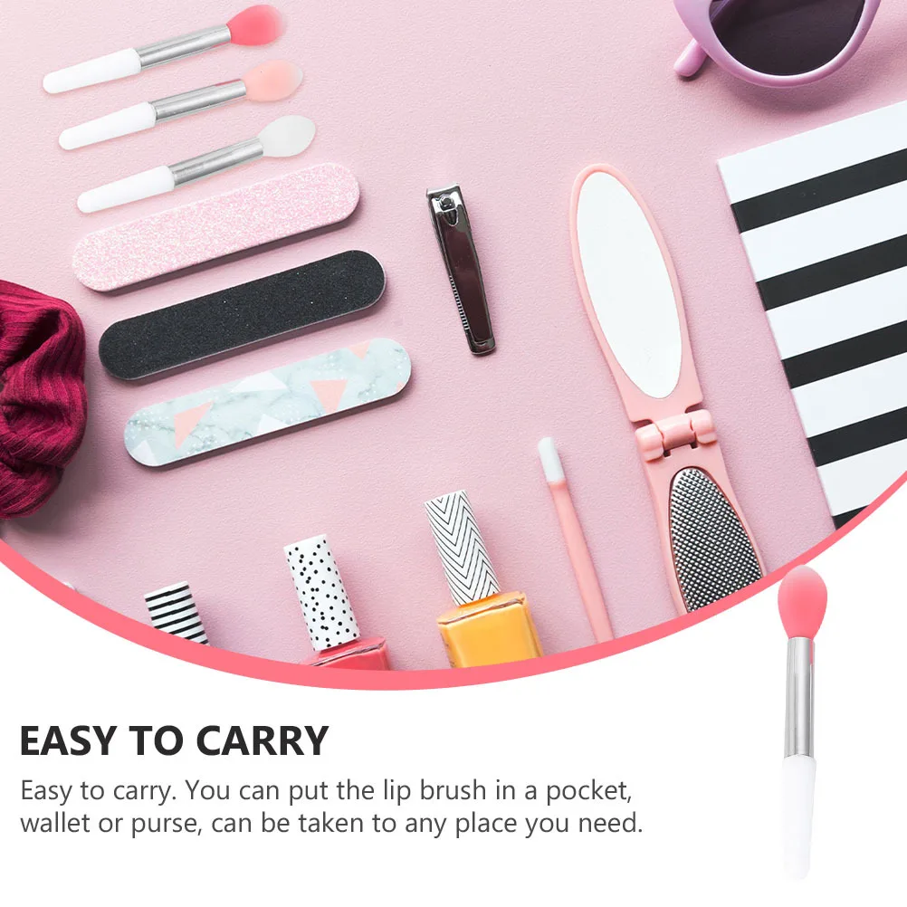 

9Pcs Travel Size Silicone Lip Brush Smooth Applicator for Gloss and Color Easy to Apply Precise Lip Line Definition