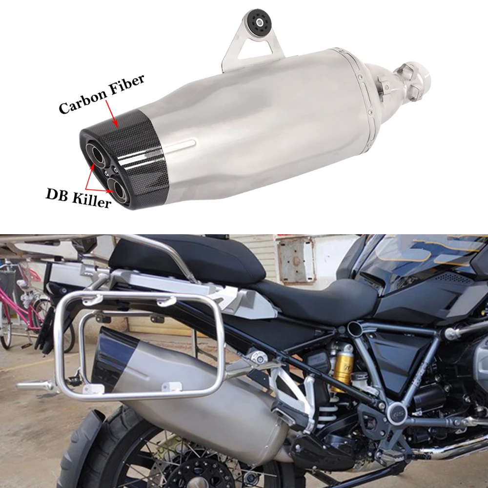 

Slip On For BMW R1250GS ADV R1250 GS Adventure 2008-2017Motorcycle Exhaust Escape Carbon Fiber Muffler DB Killer Mid Link Pipe