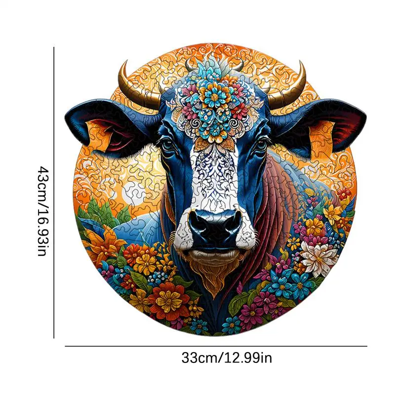 Wooden Animal Puzzle Round 3D Jigsaw Puzzles Toy Safe And Gentle Entertainment Tool For Outdoors Home School And Travel