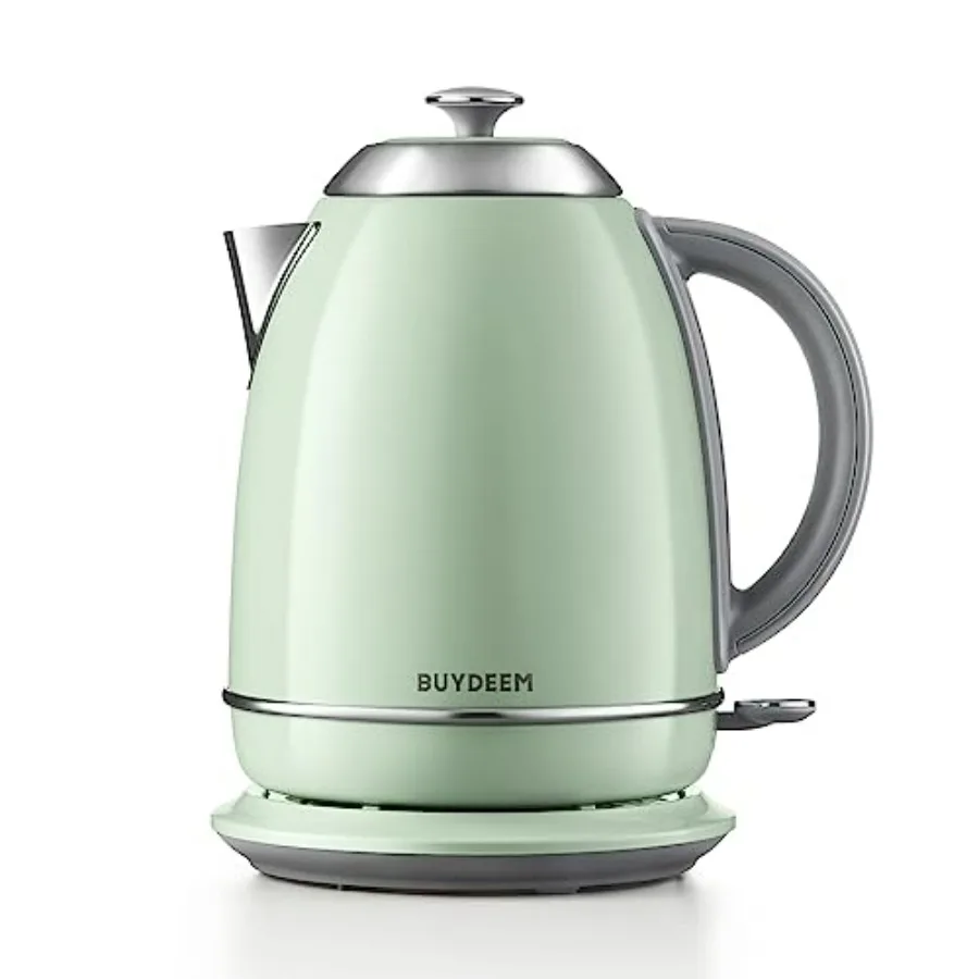 

K640 Cozy Greenish Stainless Steel Electric Tea Kettle 1.7L Cordless Hot Water Boiler with Auto Shut-Off and Boil Dry Protectio