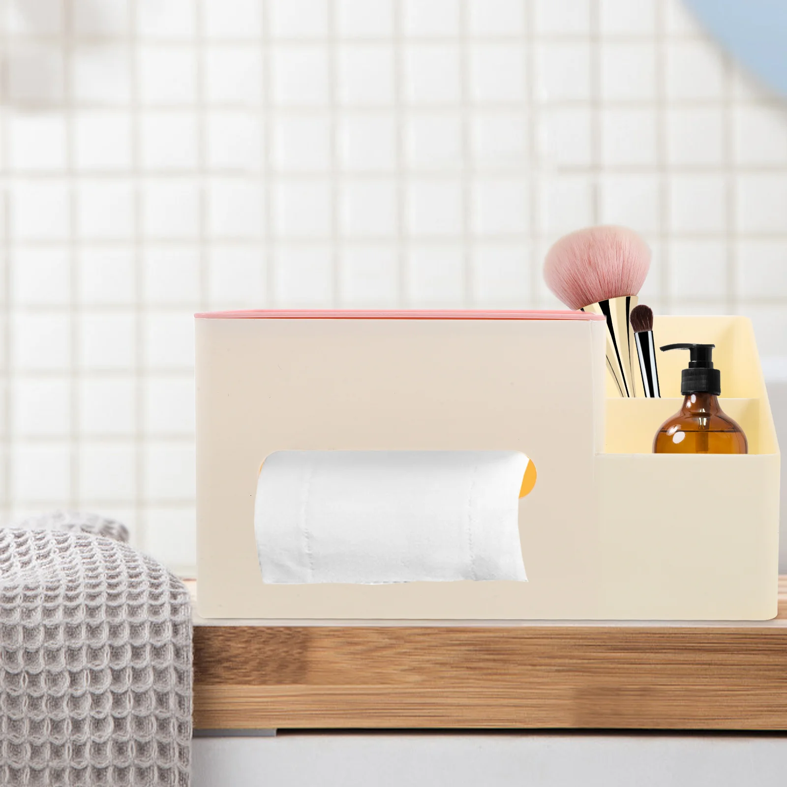 

Multifunctional Tissue Box Cover White Side ganizer Storage Smooth Fits St Boxes Bedroom Living Room Daily Use