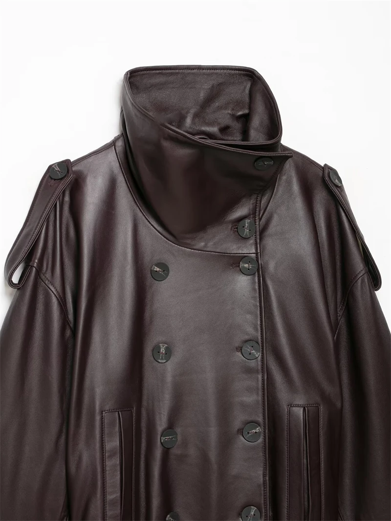Guobioziy Women's Slim-Fit Faux Leather Jacket 2026 Spring-Autumn New Model French Casual Fashion Trend Retro Motorcycle Street