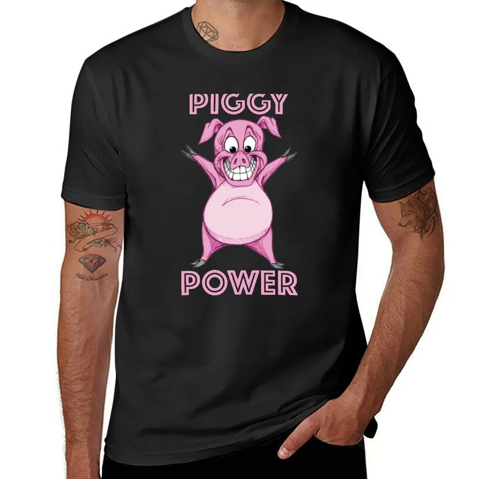 Piggy Power T-Shirt sports fans anime clothes designer t shirt men