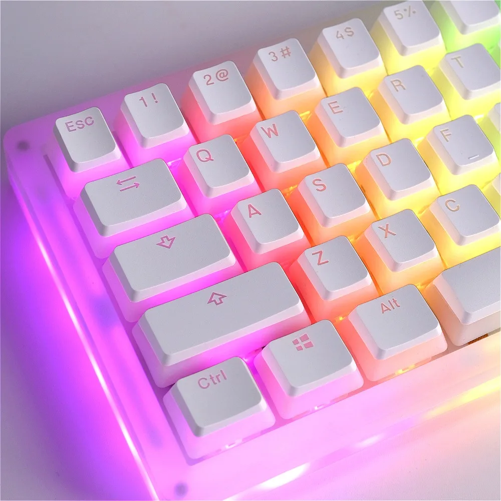 

117-Key OEM Height Double Leather Milk Transparent Pudding Minimalist Style Suitable for Mechanical Keyboards