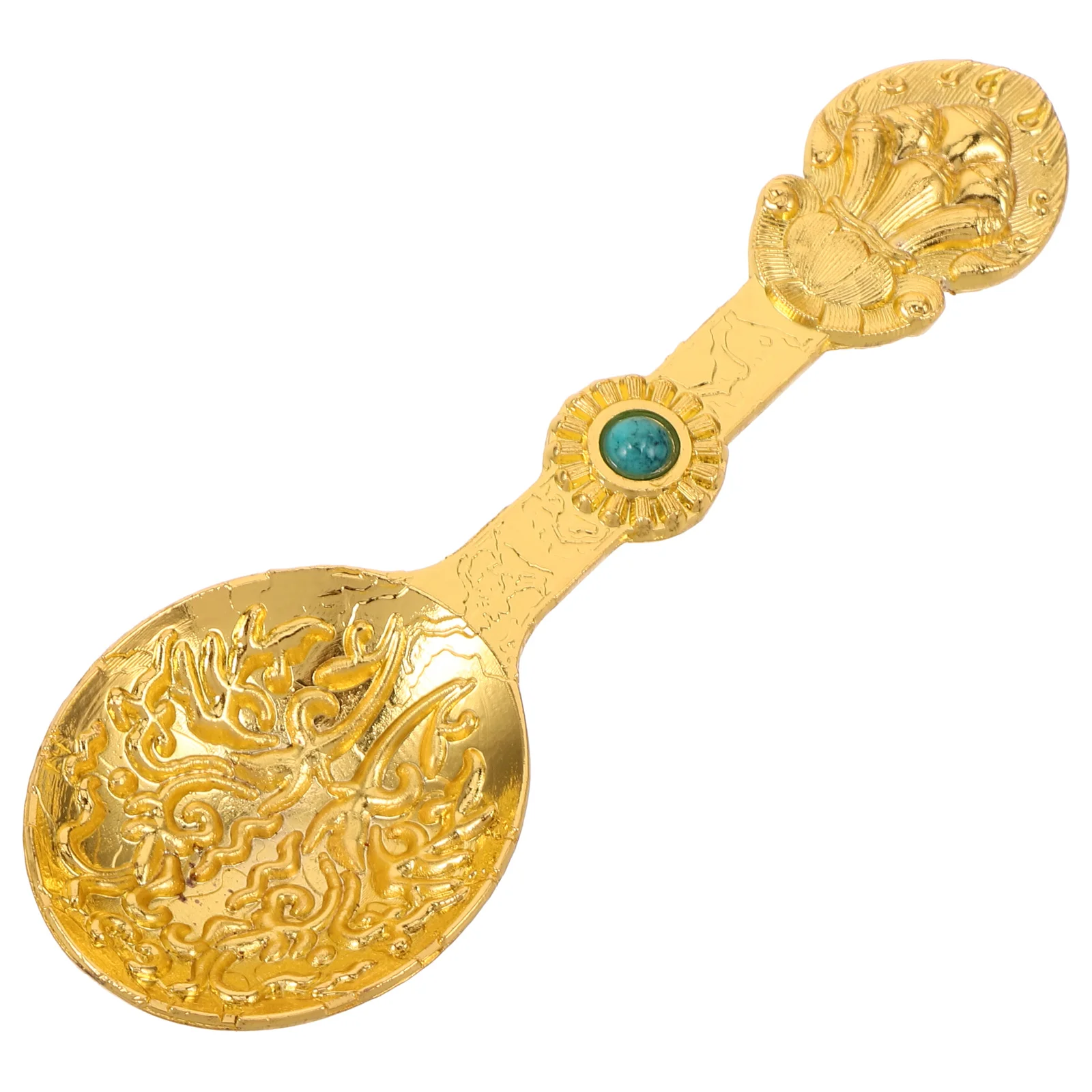 

NAMOARLY Gold Vintage Alloy Coffee Scoop Retro Demitasse Spoon for Espresso Camping Soup Golden Multi Purpose