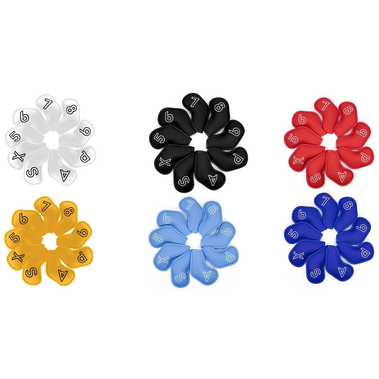 

9Pcs Golf Club Head Covers Golf Supplies Premium Scratchproof Protector