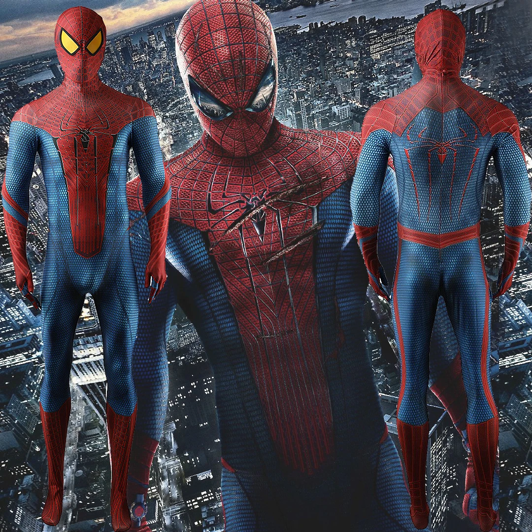 

Удивительный Человек-Паук для косплея TASM 1, костюм Эндрю Спайди с 3D принтом Питер Паркер, боди из спандекса, костюм на Хэллоуин для взрослых