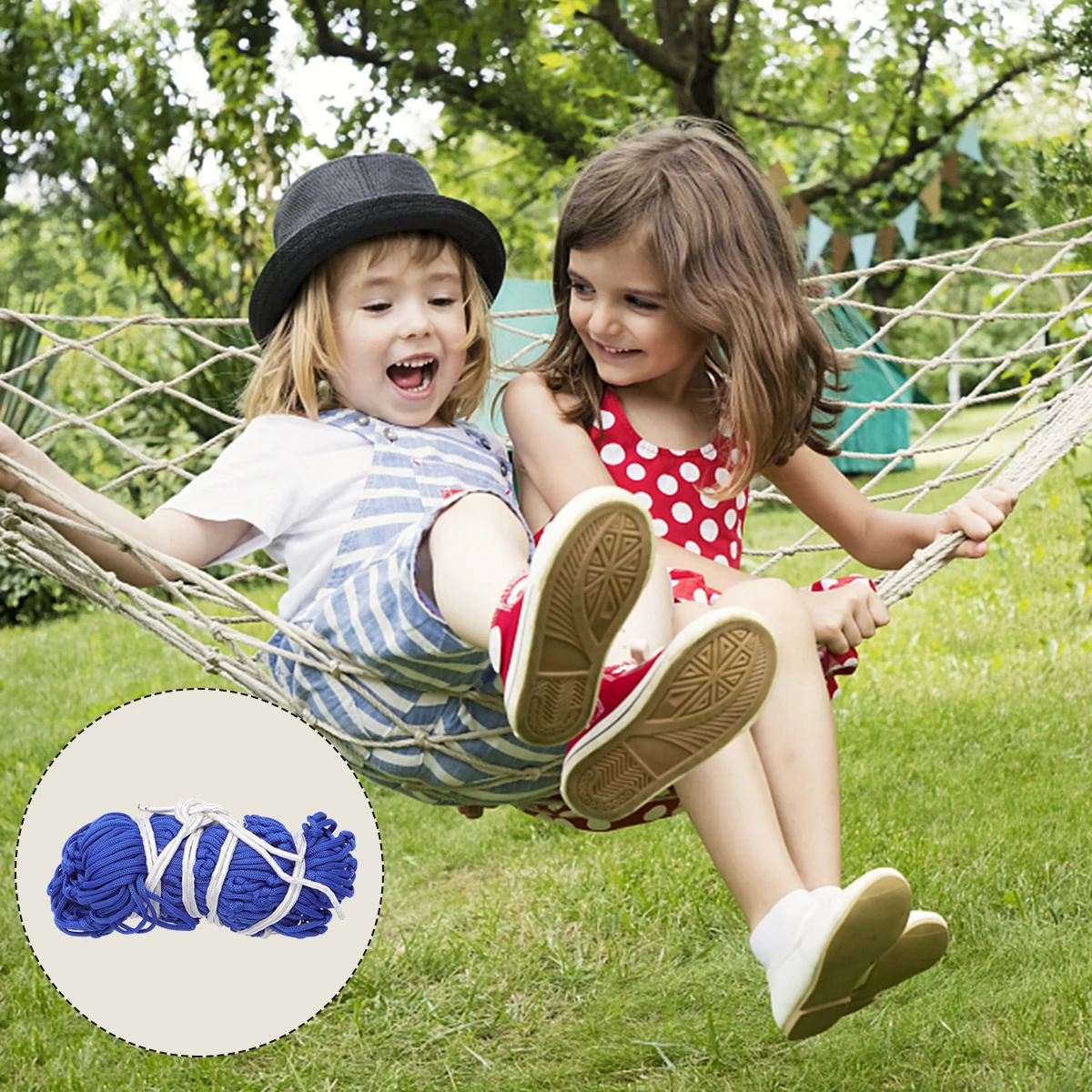 

Outdoor Hammock Durable Premium Polyester Camping Rope Swing Portable Hanging Bed Gear Traveling Nylon Sleeping Mesh