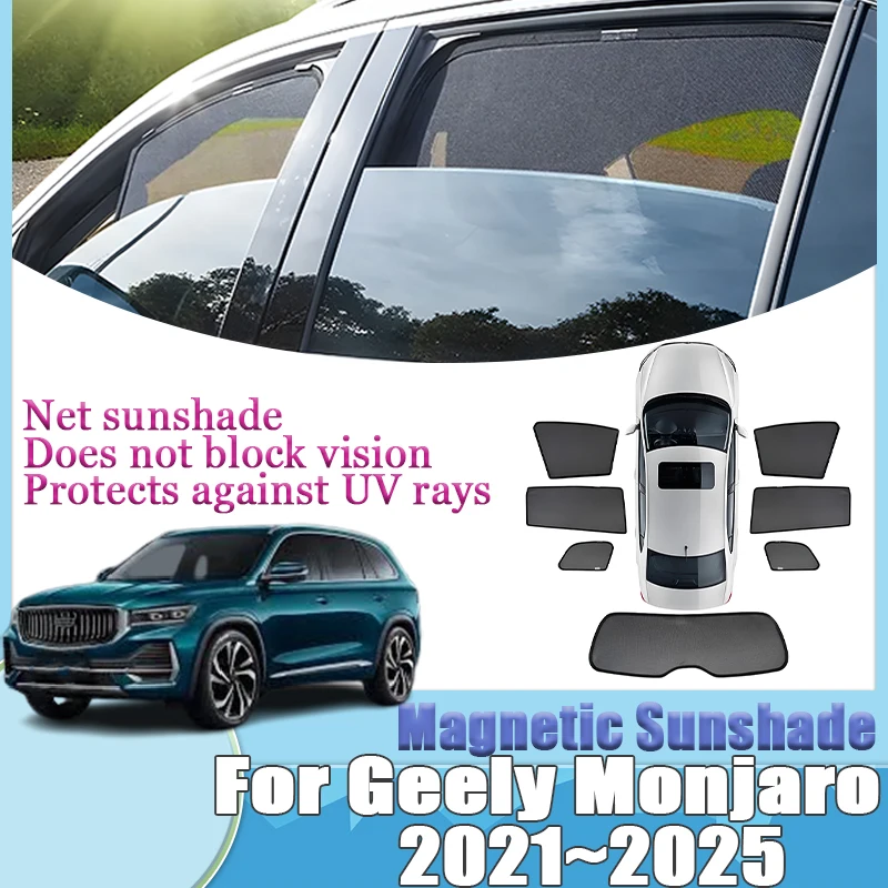 

Для Geely Monjaro KX11 2021 2022 2023 2024 2025 Магнитный солнцезащитный козырек на лобовое стекло, сетчатые солнцезащитные козырьки, инструменты, автомобильные аксессуары