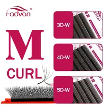 Fadvan m/l/l +/c/d onda 3d/4d/5d w forma extensões de cílios à prova dwaterproof água curling volume natural cílios macios preto cílios postiços