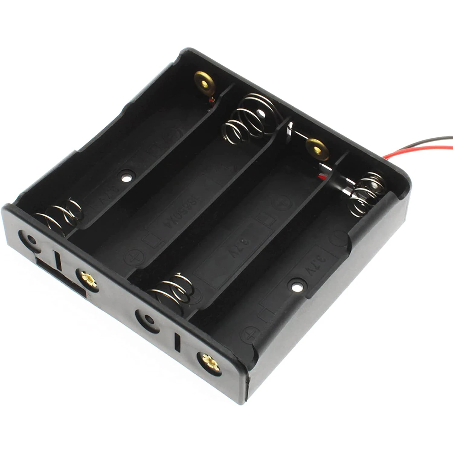 18650 Battery Case Holder with Lead Wire Bundle, 1/2/3/4 Slots 3.7V Series Circuit DIY Battery Storage Holder Box Case with Lead