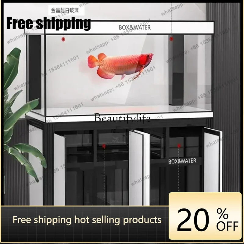 Factory Direct Ultrafiltration Three-Generation Dragon Fish Tank Aquarium Household Super White Glass New Chinese Bottom