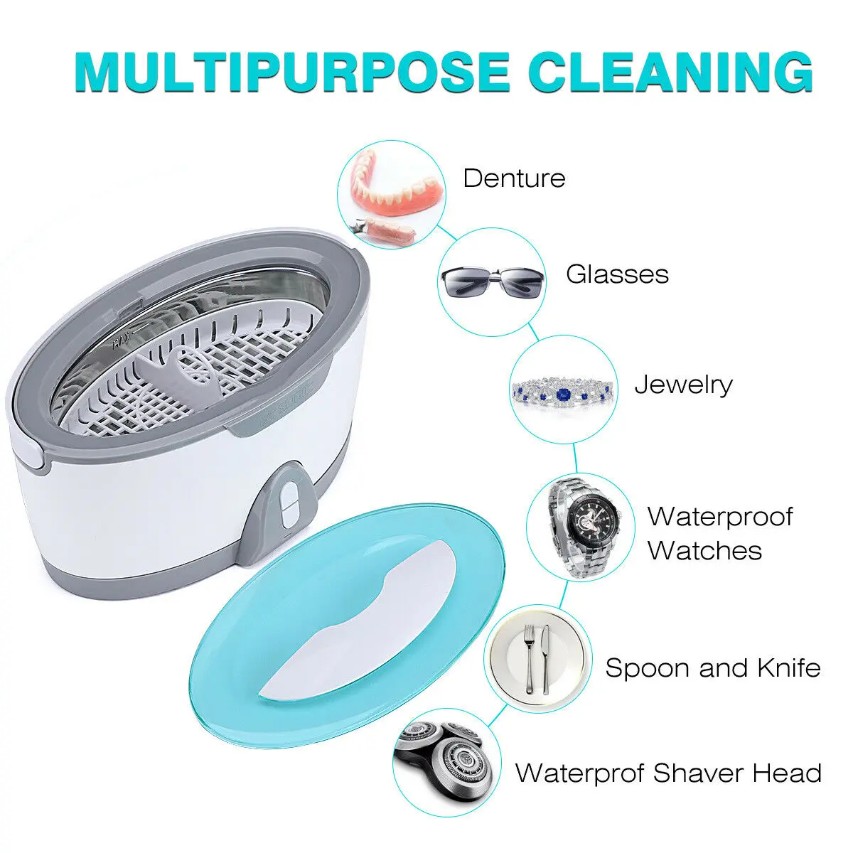 Eyeglass Coins Dentures Jewelry Cleaner Cheap Mini Washing Machine Ultrasonic Dentures Cleaner