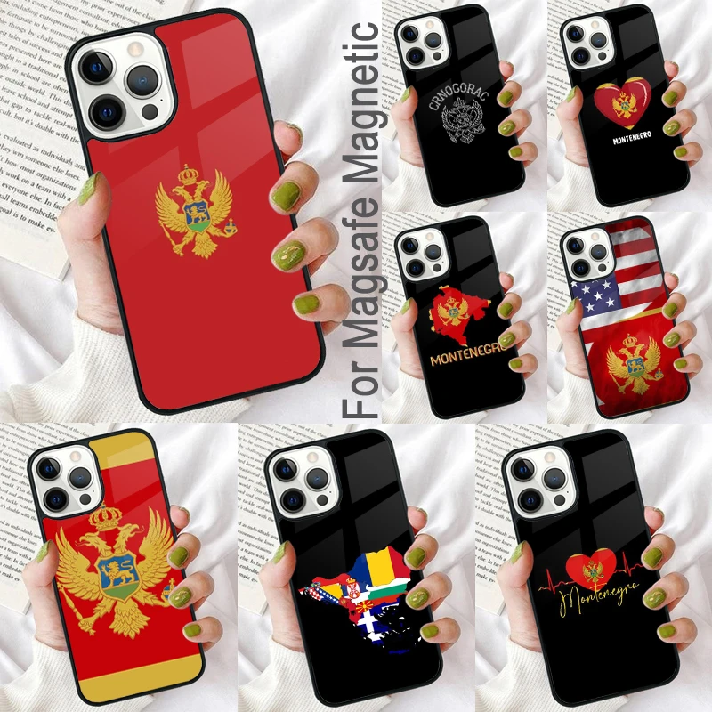 Montenegro Flag Magnetic Soft Phone Case for iPhone 16 Promax 15 Pro 13 14 Plus 11 12 Mini MagSafe Coque