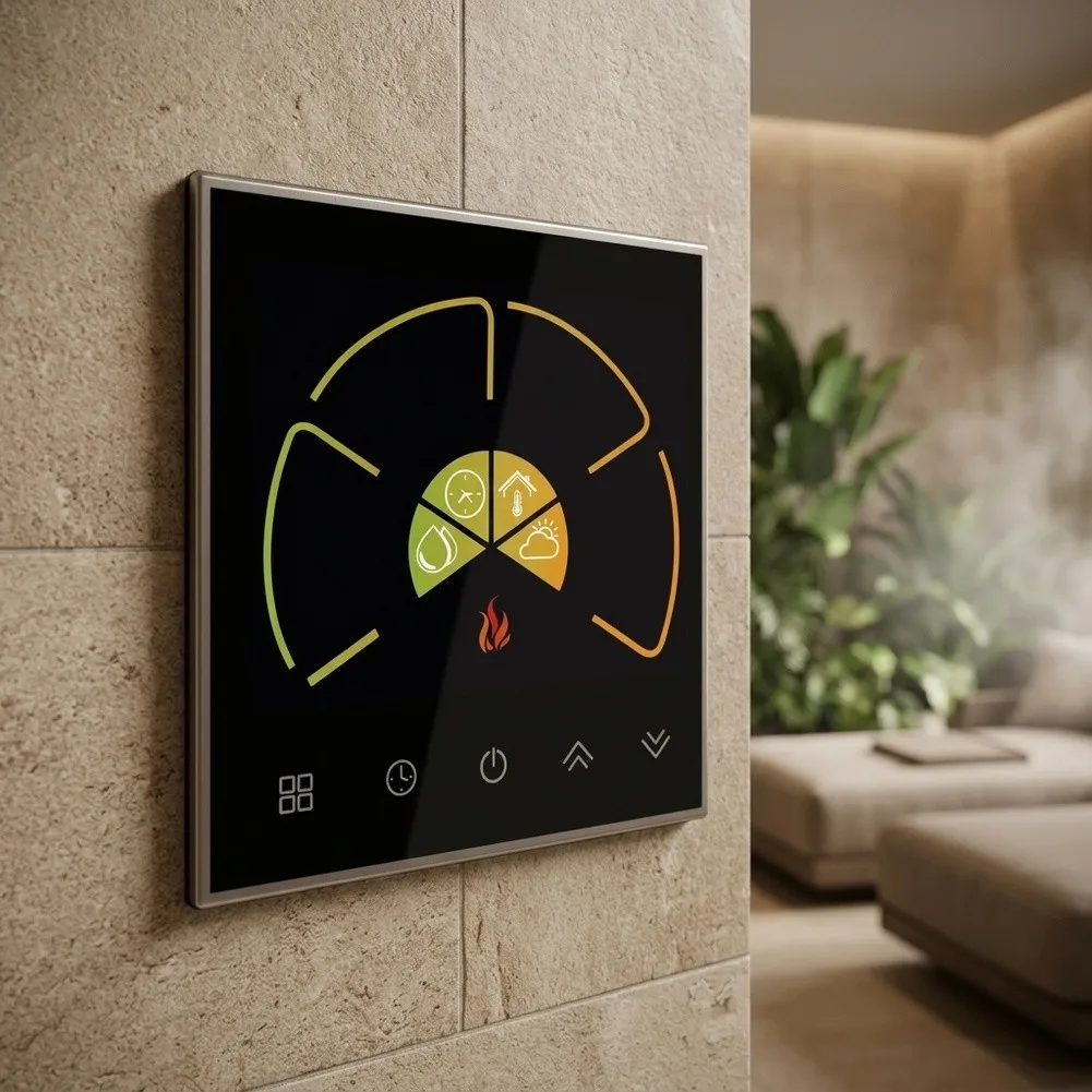 For Smart Voice Controlled Thermostat Programmable Heating And Multi Language Supports 14 Languages Backlit LCD Voice Control