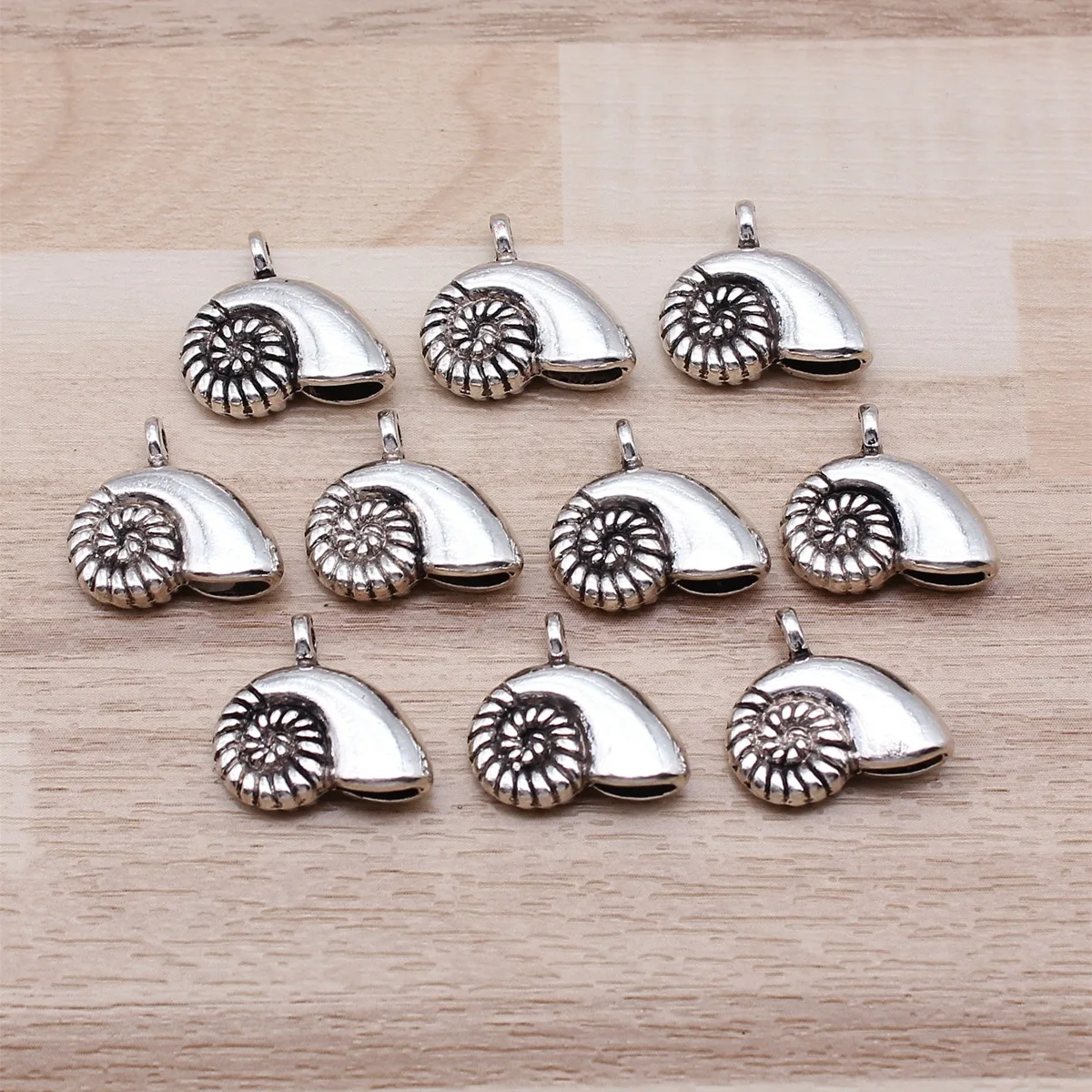 IFOCUS 10pcs/Lot Conch Charms For DIY Jewelry Making Zinc Alloy 16x12mm/0.63x0.47inch