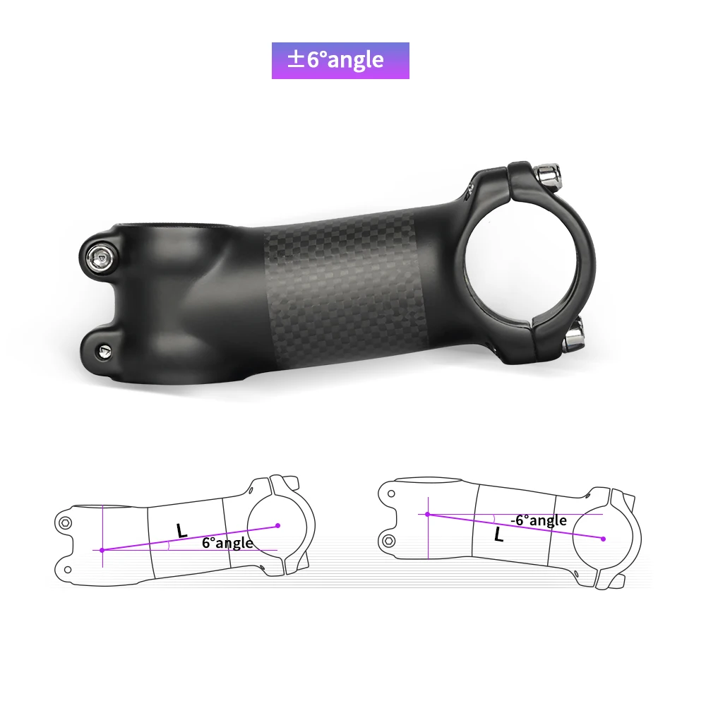 Bicycle Handlebar Stem 28.6-31.8mm Aluminum + Carbon Stem Angle6 17 Mtb Handlebar Stem Bike Stem Mtb Power Spare Parts Bicycle