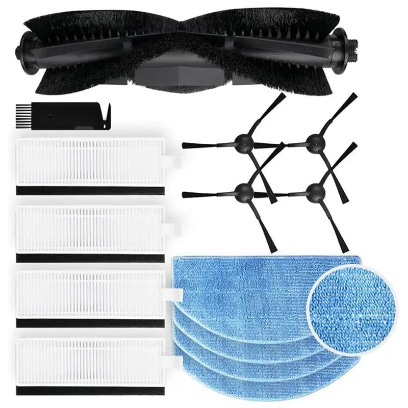 TCF Replacement Parts Kit for Tikom G8000 G8000 Pro for Honiture G20 Robot Vacuum, 1 Roller Brush 4 Side Brush 4 Filter 4 Mop