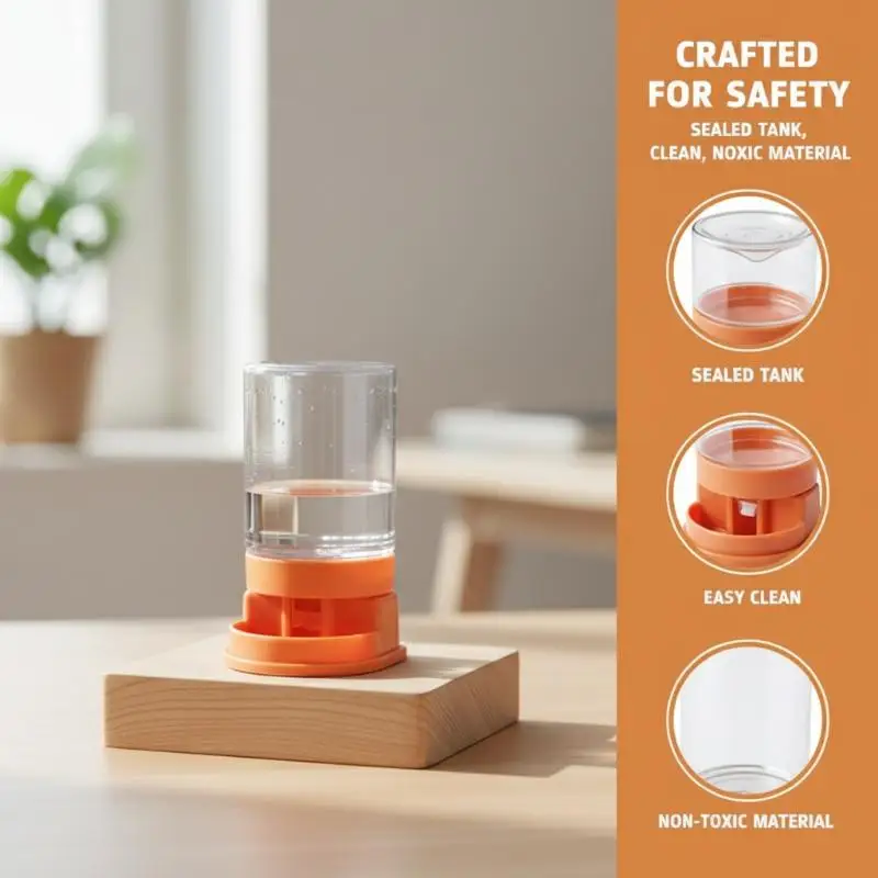 New Reptile Automatic Water Dispenser Feeder Anti Spill Pet Water Bowl With Transparent Storage Bottle For Lizard