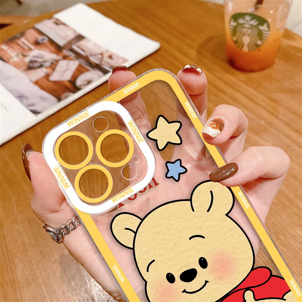 Disney Honey Winnie The Pooh Clear Phone Case For OPPO A98 A96 A95 A94 A78 A74 A73 A60 A58 A57 A55 A54 A31 A16 A16E A15 A5 Case 