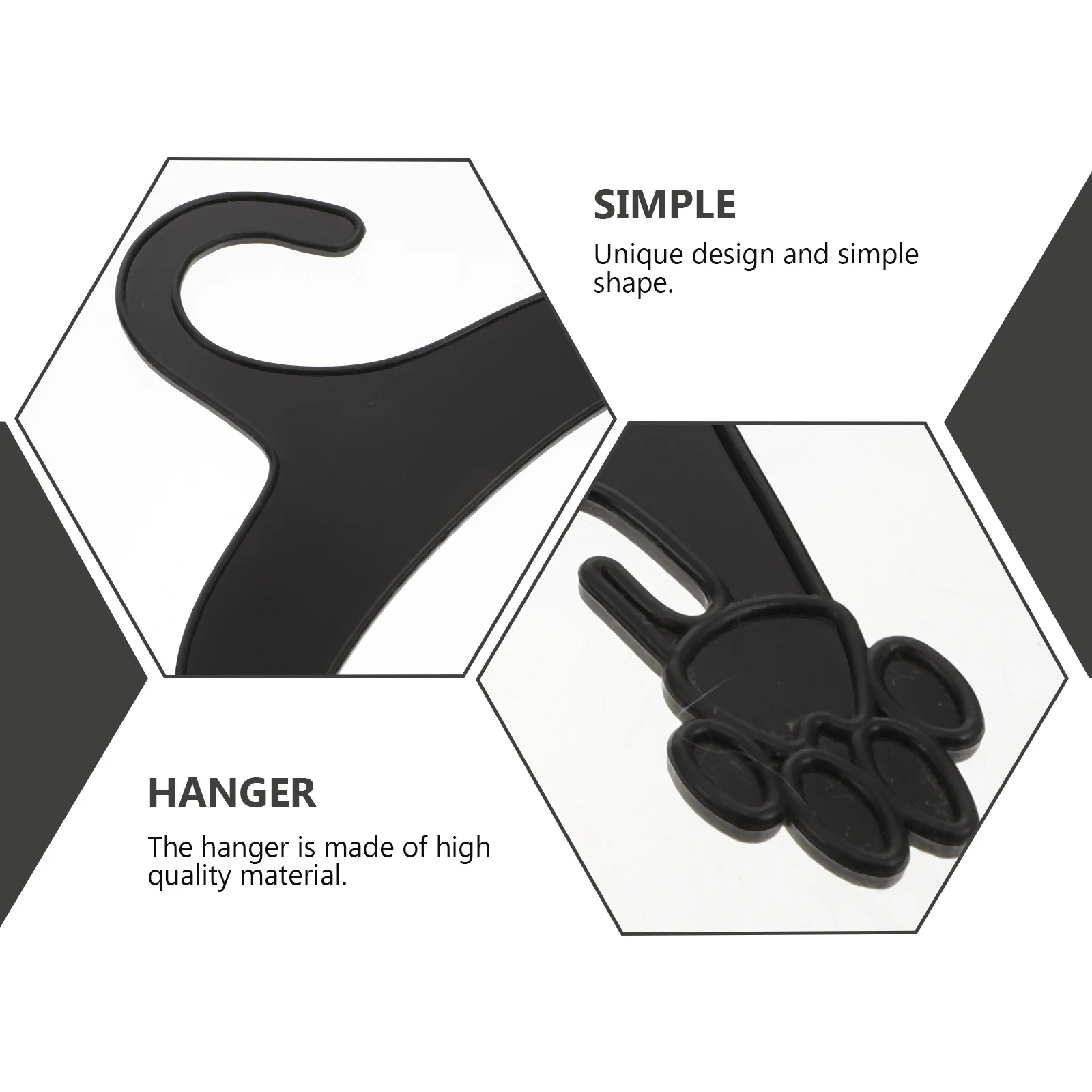 

10 Pcs Dog Clothes Paw Hanger Hangers Nail Clothing Rack for Pet Suit Black