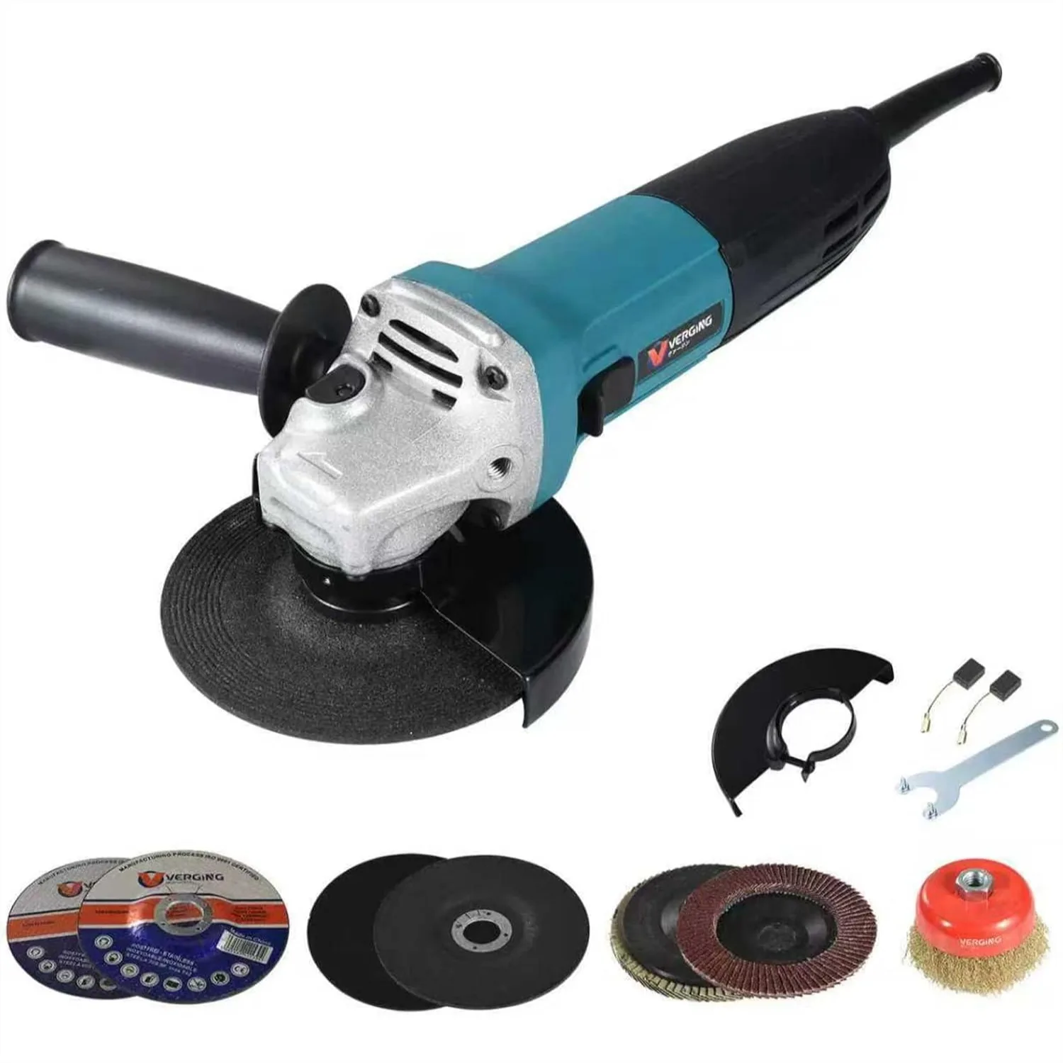 

7.5 Amp Angle Grinder 4-1/2 Inch 11000RPM Corded Electric Grinder with 2 Tool-Free Guards for Cutting Grinding Polishing