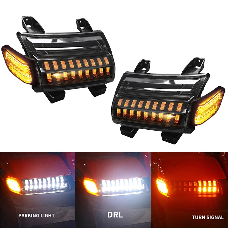 DRL Amber Flashing LED Turning light Double Track Running Water Off-road Car Lights Turn Signal Led Lamp For Jeep JL 2018-2020