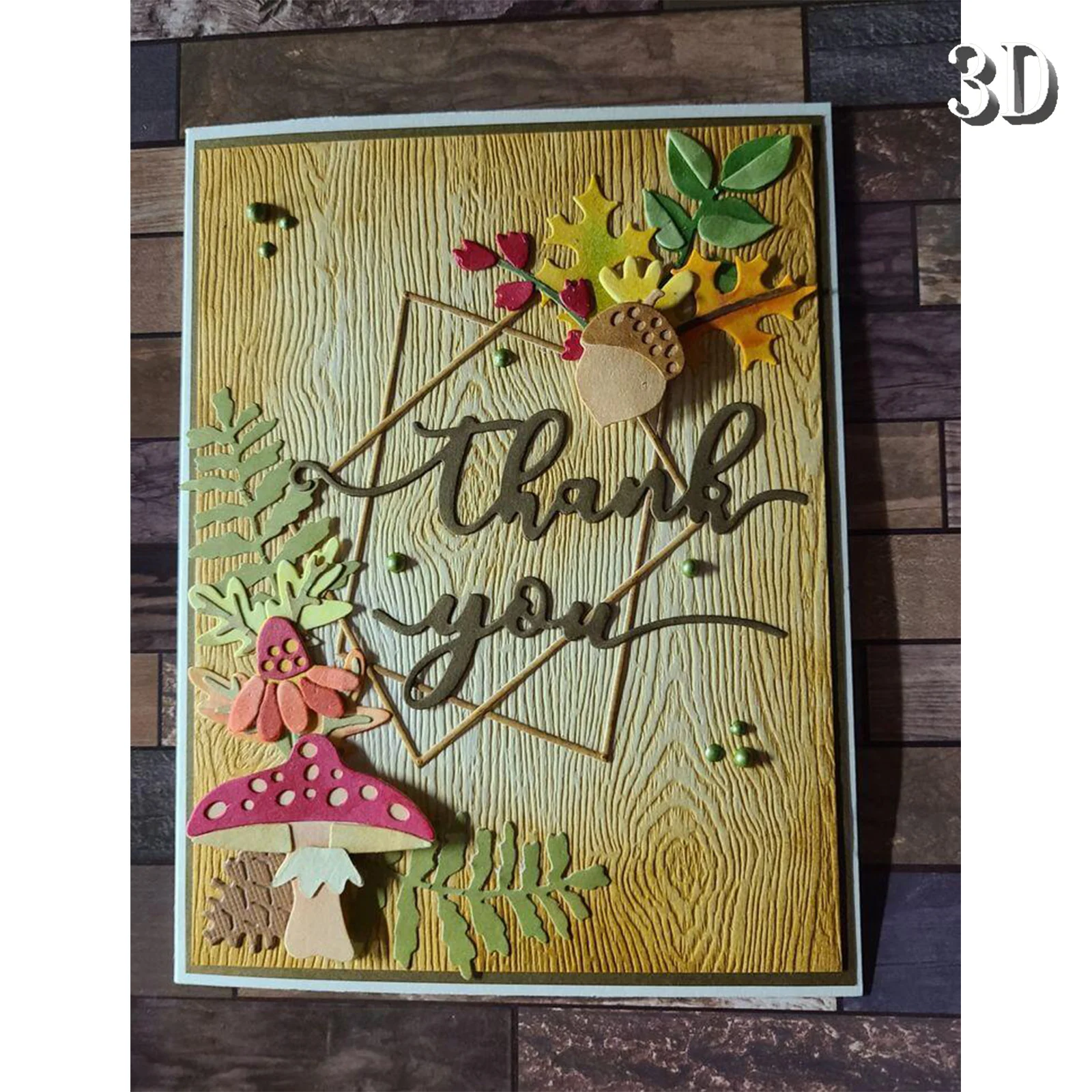 3D-geprägter Ordner für Texturmuster: Die Kombination von Natur und Kunst – DIY-Scrapbook-Bastelbedarf, weißer Kunststoffvorlage
