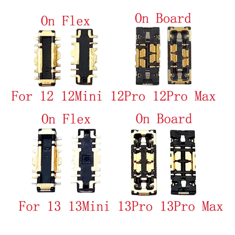 10Pcs Battery Flex Cable FPC Connector Plug For Iphone 12 Mini Pro 11Pro 11 Max 13 X XS XR 8 8 Plus 8P 7 7P 6S 6 6P 8G 7G Board