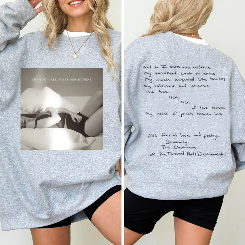 The Tortured Poets Department Sweatshirt Women TTPD Swiftie Kelce Hoodies The Eras Tour Crewneck Sweatshirts Chairman Merch Tops