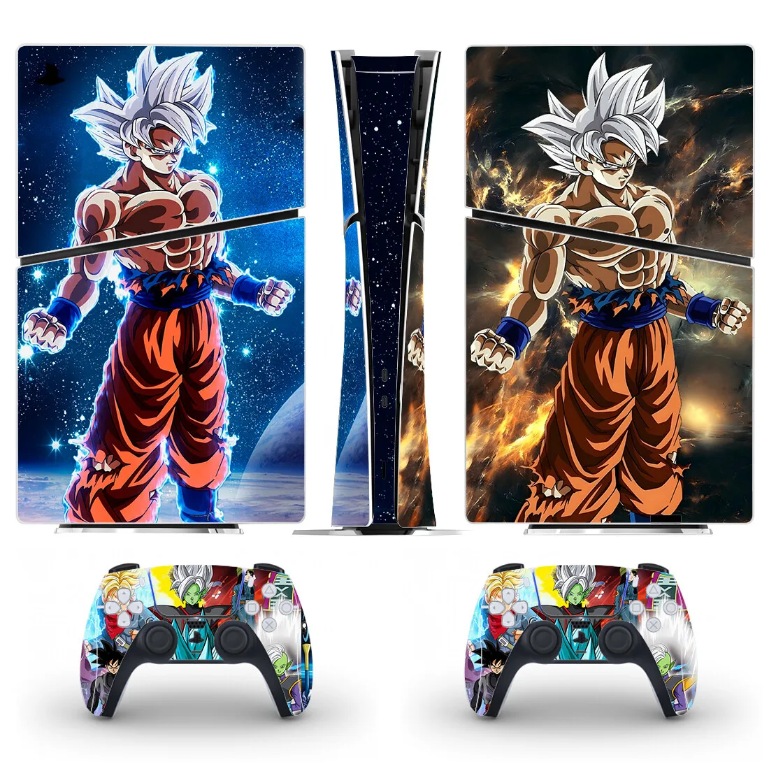 애니메이션 울트라 인스팅트 손오공 PS5 슬림 디지털 스킨 스티커 데칼 커버, 콘솔 및 컨트롤러 2 개, PS5 슬림 스킨 비닐, 신제품