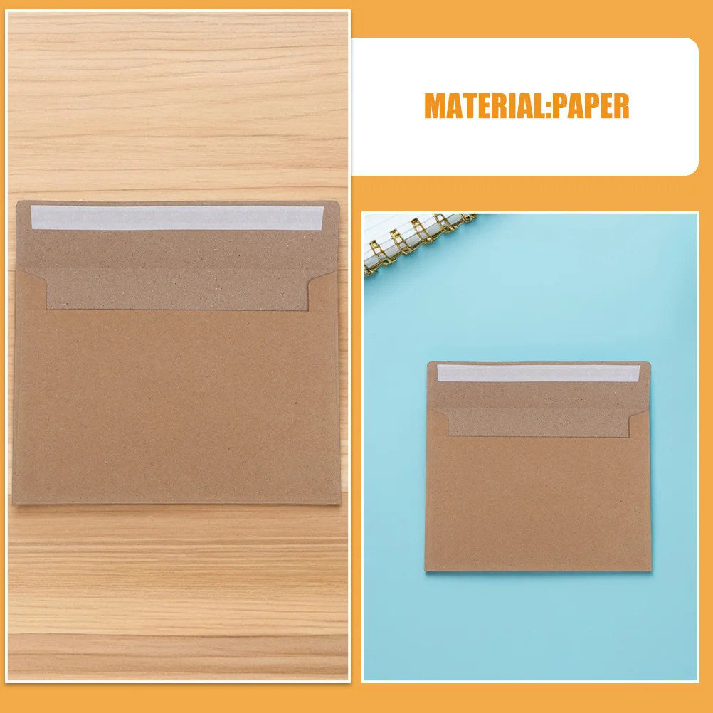 60 pçs estilo vintage a7 envelopes kraft auto selo para papelaria de casamento correspondência de negócios e cartões postais envelopes simples