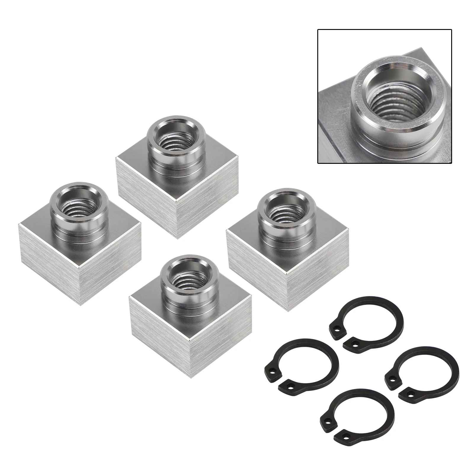 

4-Pack Snowmobile Trailer Insert Nut & Snap Ring Kit 04414 03400 for Triton XT & LT Series, Heavy Duty Replacement Hardware