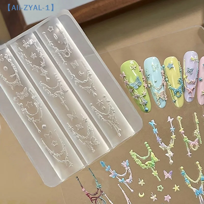 【ZYAL-1】Schleifenknoten-Perlenkettenband 3D Silikonform Nagelkunst-Dekorationen DIY Design Silikon Nagelkunst-Formvorlage