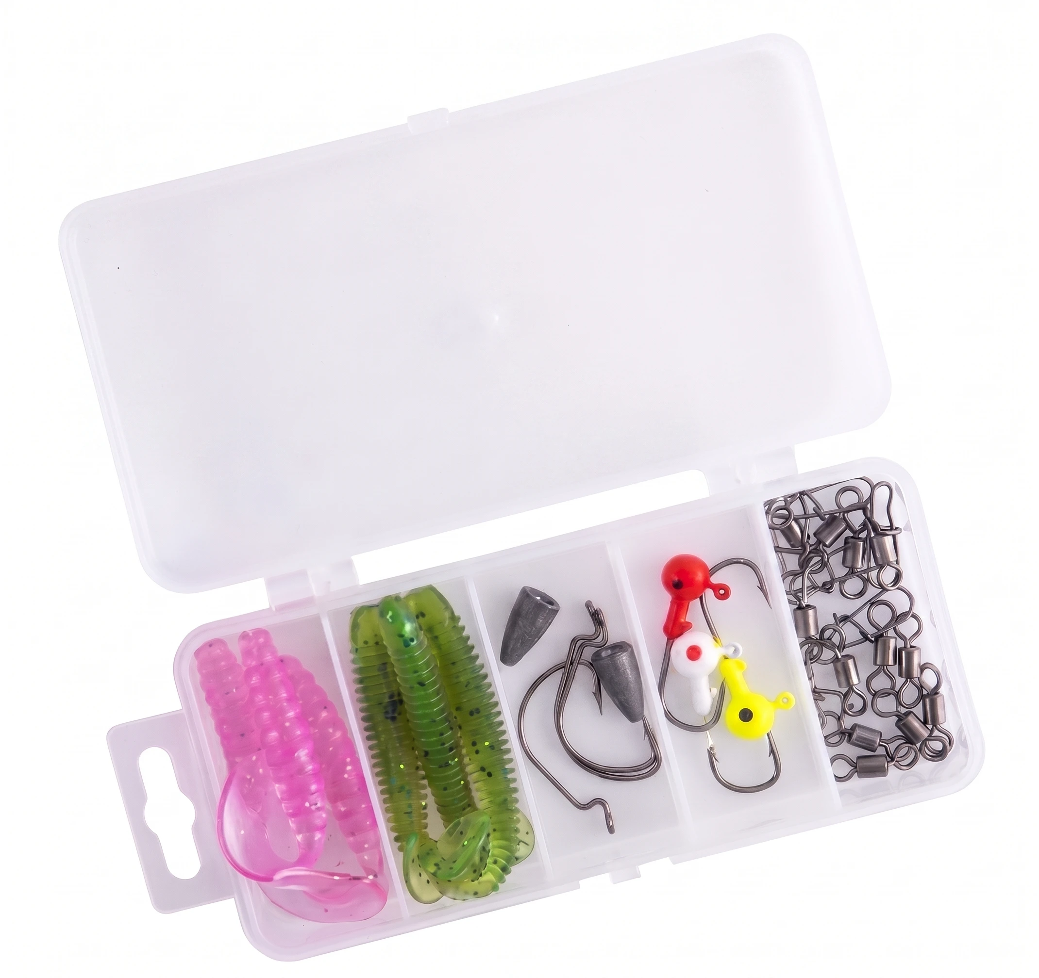 Goture 26PCS/Box Metal Jig Bait Soft Lure 3.5g Jigging Head Hook Fishing Box Pesca Swimbait Sinking Lure Kit
