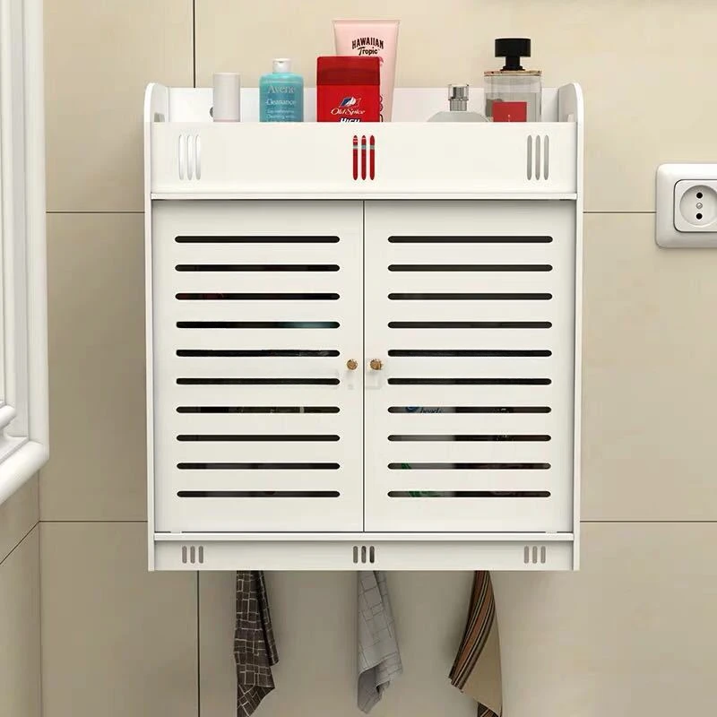 

Bathroom Cabinet 38x18x43cm Wall Mounted Bathroom Toilet Furniture Cabinet Wood-Plastic Cupboard Shelf Cosmetic Storage Rack