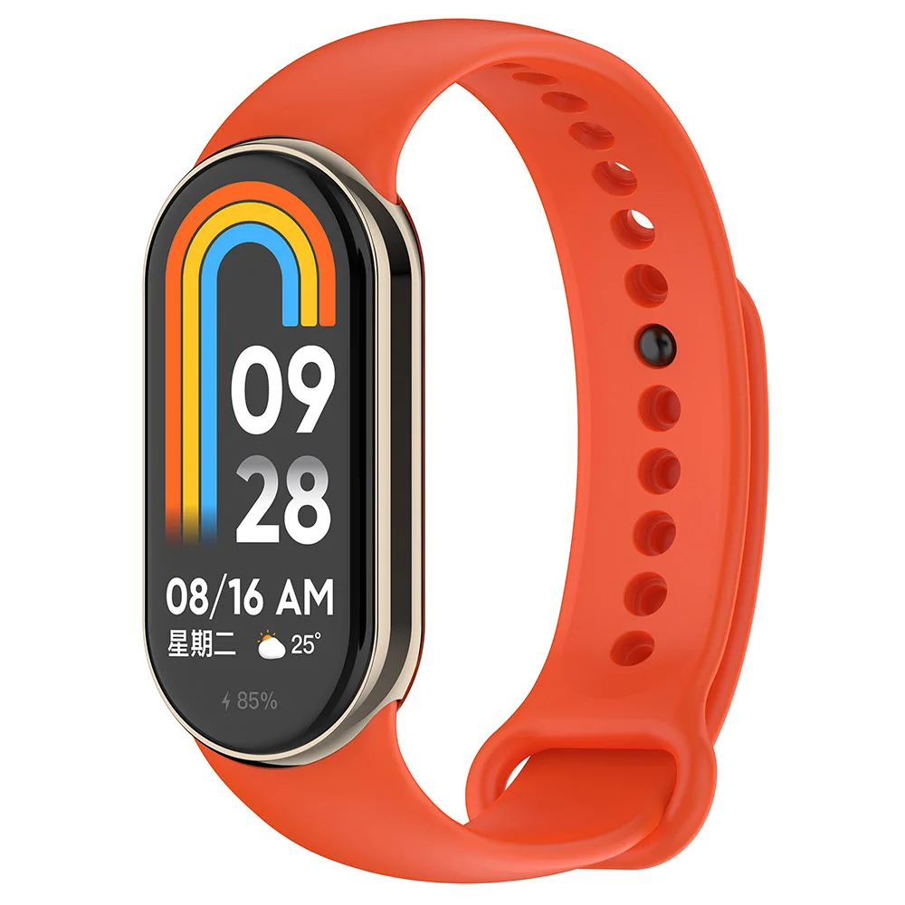 حزام معصم من السيليكون لسوار المعصم Xiaomi Mi Band 8/9 NFC مع موصل معدني