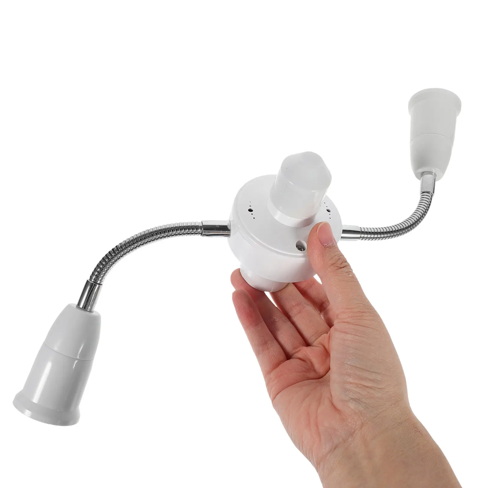 2Pcs Adjustable Light Socket Splitter Multi Head 3 E27 Bulb Lamp Holder Extension Hose 360 Degree Rotatable Bulb Socket